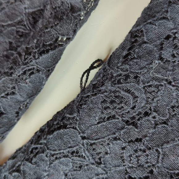 Sequin hearts black lace dress size small 3/4 sleeve - Picture 5 of 9